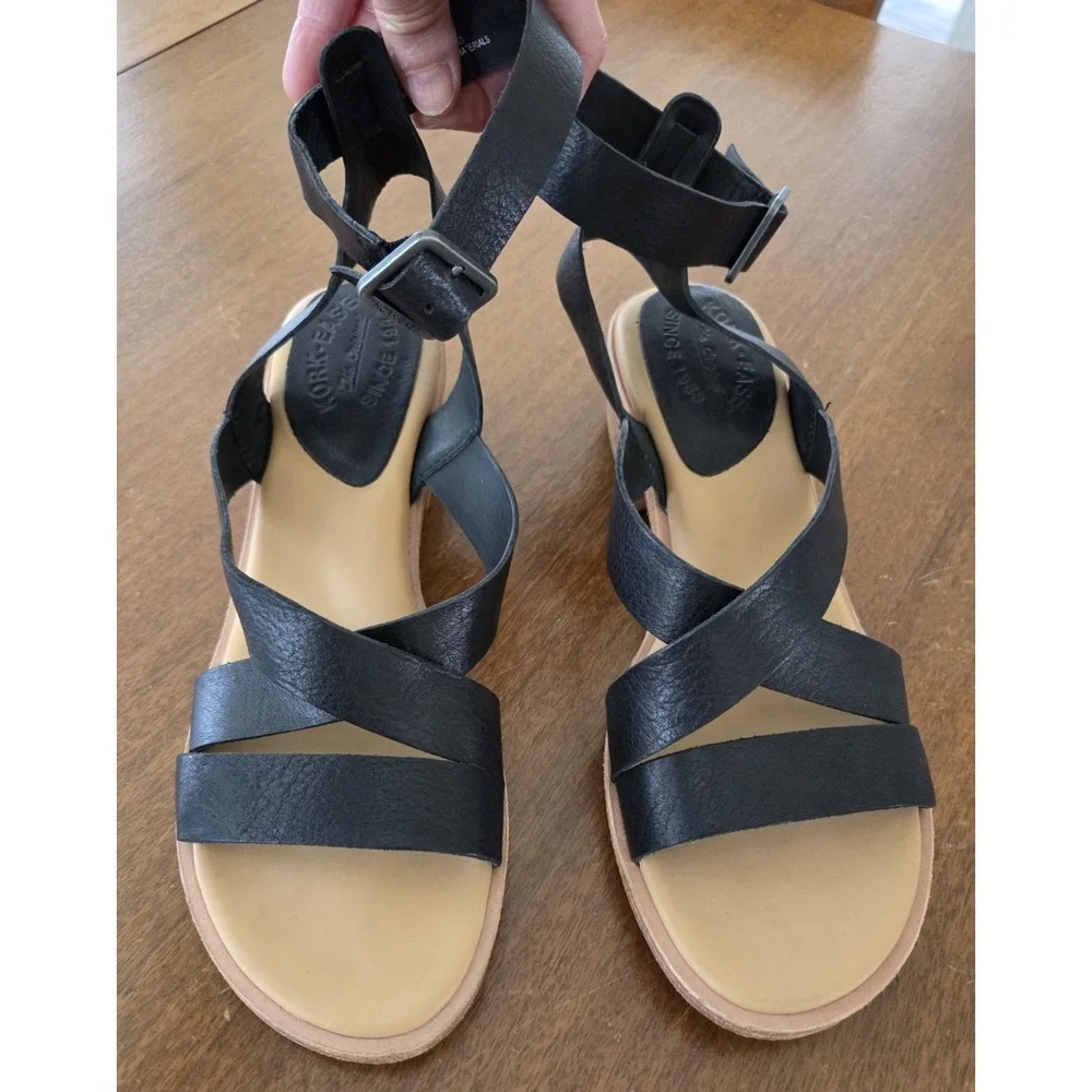 Cork Ease Marianna Ankle Strap Sandals Sz 10 Black‎